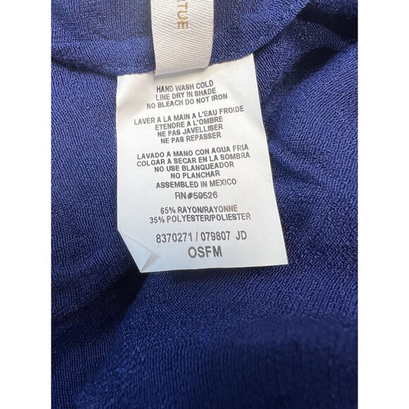 Becca By Rebecca Virtue Blue Fringe Sarong One Size Beach Coverup Swim Resort - Picture 4 of 4